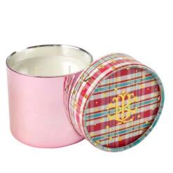 Lux Fragrances Berries & Balsam 15 Oz 2 Wick Candle Pink Glass