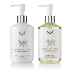 Niven Morgan Mandarin Teak & Rosewood Soap & Lotion Set