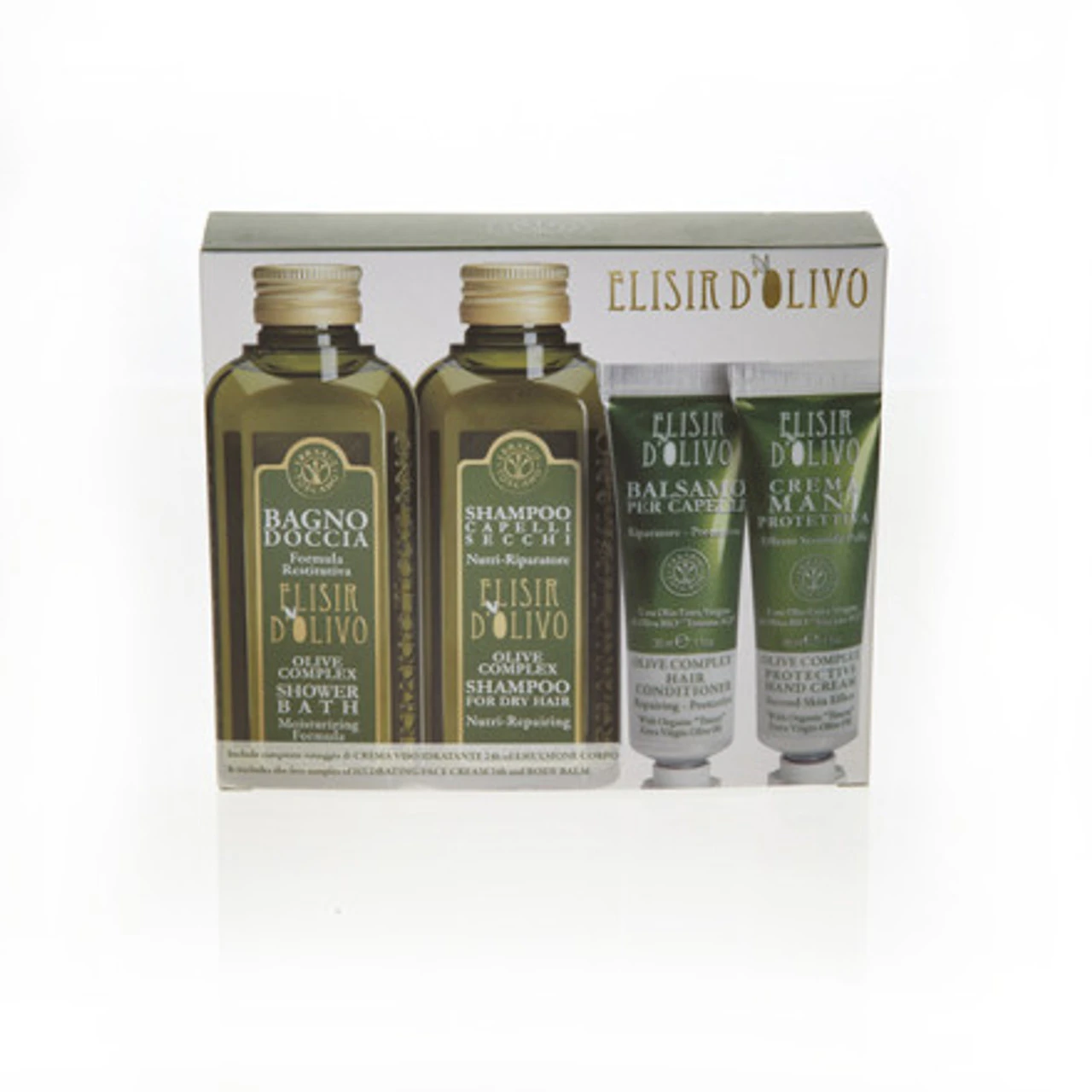 Erbario Toscano Olive Complex Bath Gel, Shampoo, Conditioner, & Hand Cream Set