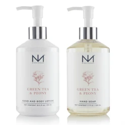 Niven Morgan Green Tea Peony Hand Soap & Lotion Set